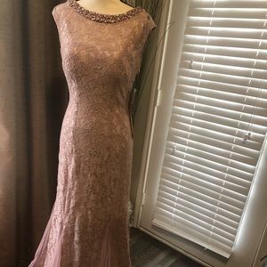 Evening gown (pearl/lace/sheer)